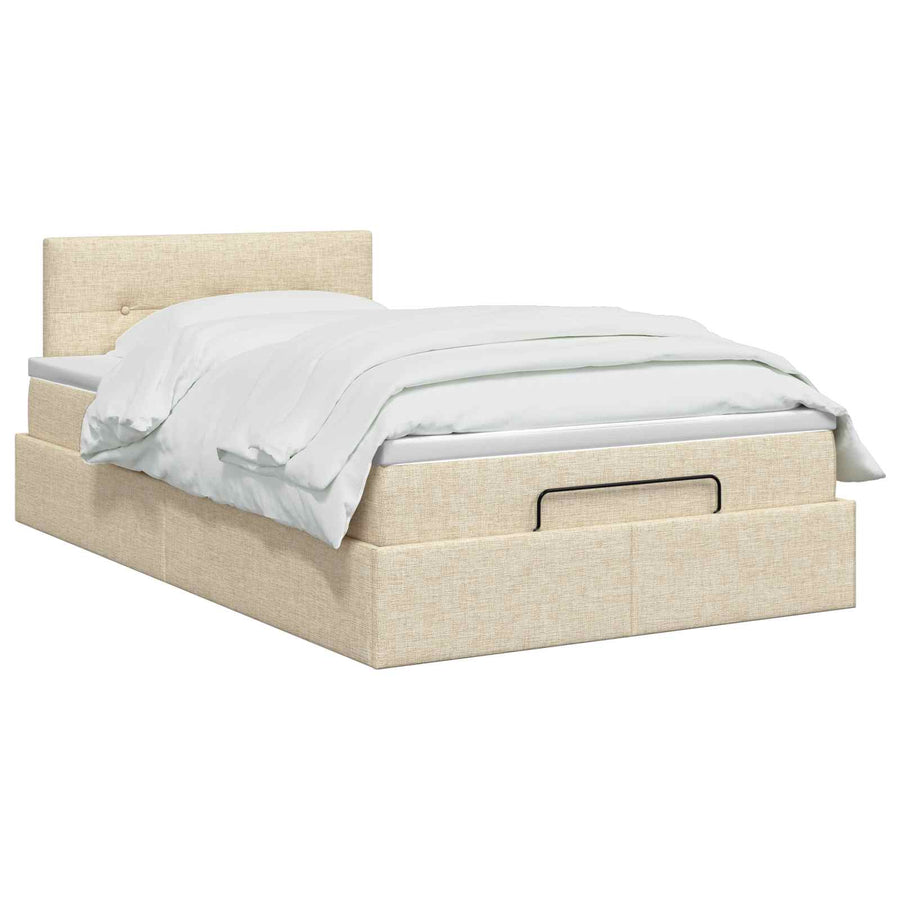 Ottoman bed met matras Crèmekleurig 120 x 200 cm Stof