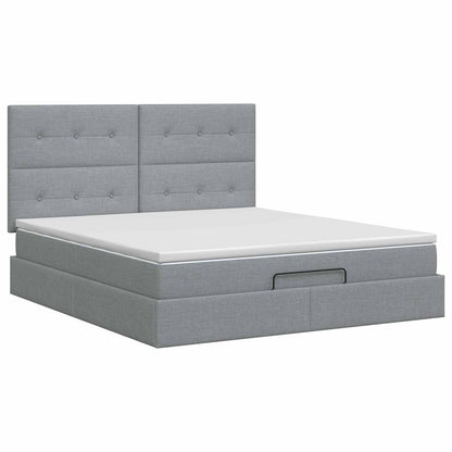 Ottoman bed met matras Lichtgrijs 140 x 200 cm Stof