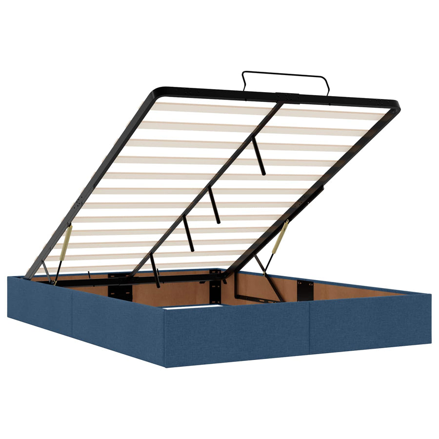 Ottoman bed met matras met hoofdeinde Blauw 140 x 200 cm Stof