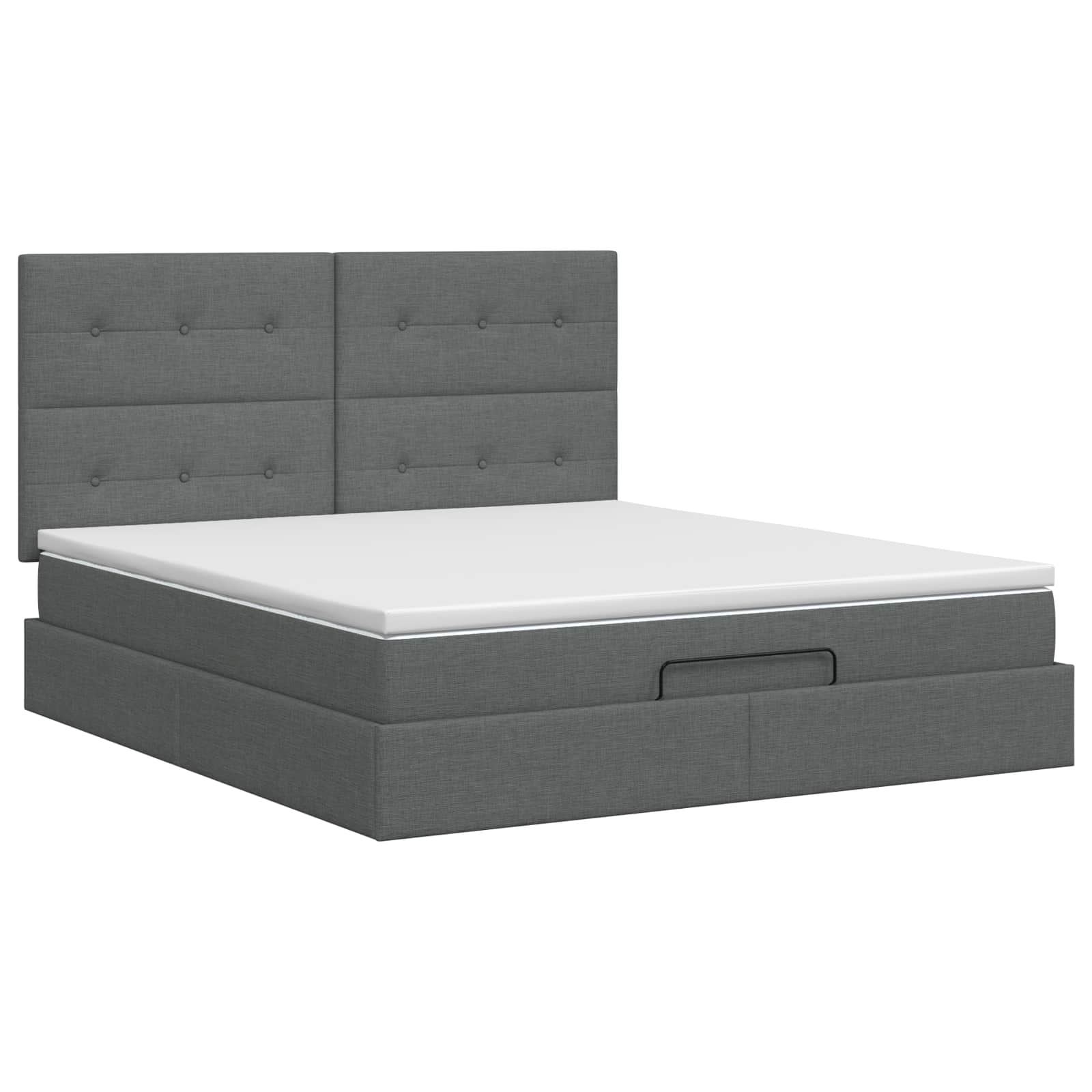 Ottoman bed met matras Donkergrijs 180 x 200 cm Stof