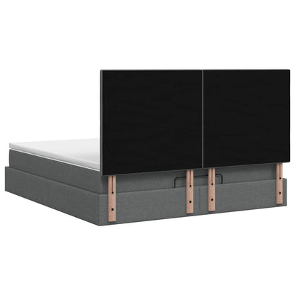 Ottoman bed met matras Donkergrijs 180 x 200 cm Stof