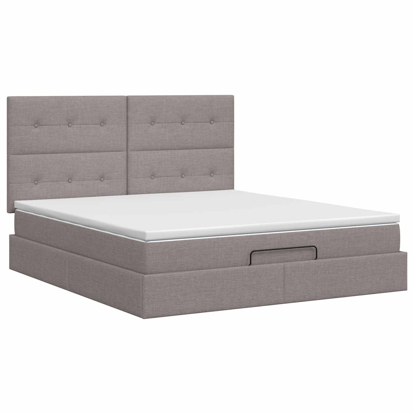 Ottoman bed met matras met hoofdeinde Taupe 180 x 200 cm Stof