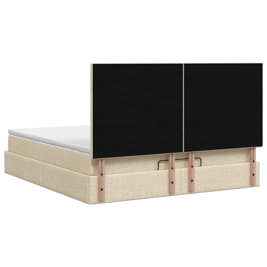 Ottoman bed met matras Crèmekleurig 180 x 200 cm Stof