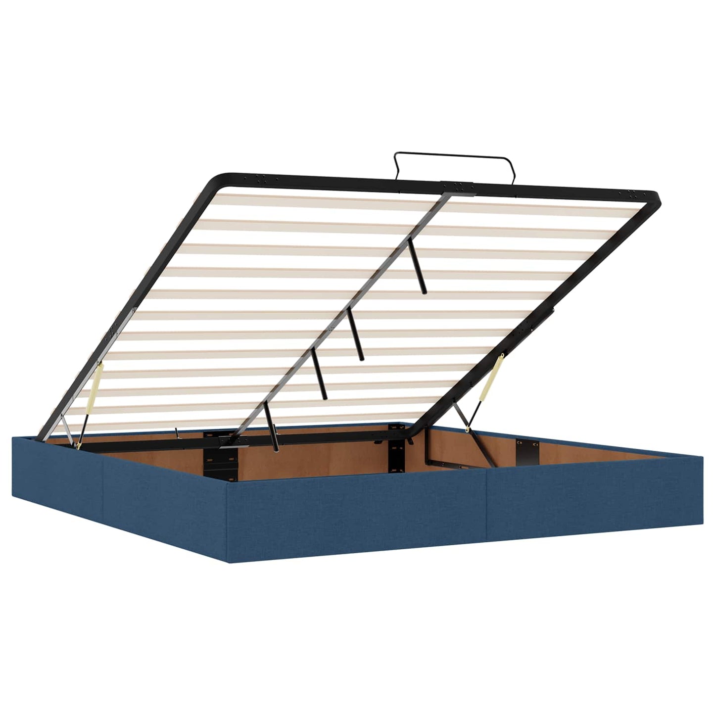Ottoman bed met matras met hoofdeinde Blauw 180 x 200 cm Stof