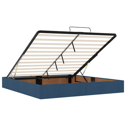 Ottoman bed met matras met hoofdeinde Blauw 180 x 200 cm Stof