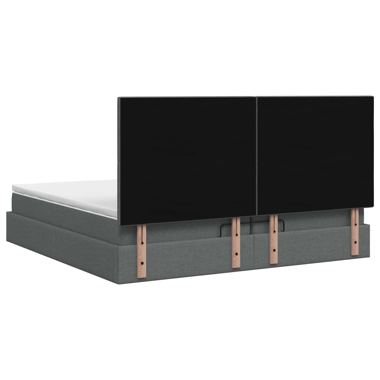 Ottoman bed met matras Donkergrijs 200 x 200 cm Stof