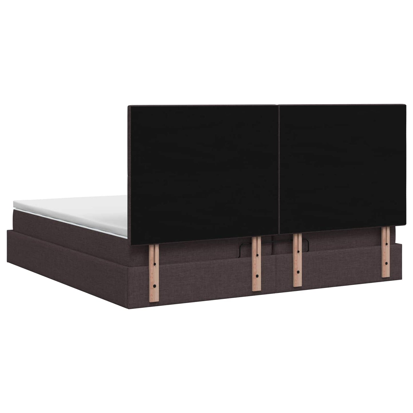 Ottoman bed met matras Donkerbruin 200 x 200 cm Stof
