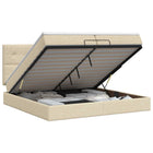 Ottoman bed met matras 200x200 cm crème