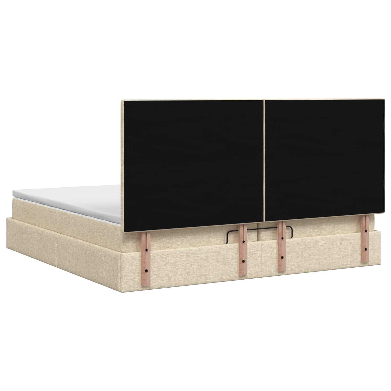 Ottoman bed met matras Crèmekleurig 200 x 200 cm Stof