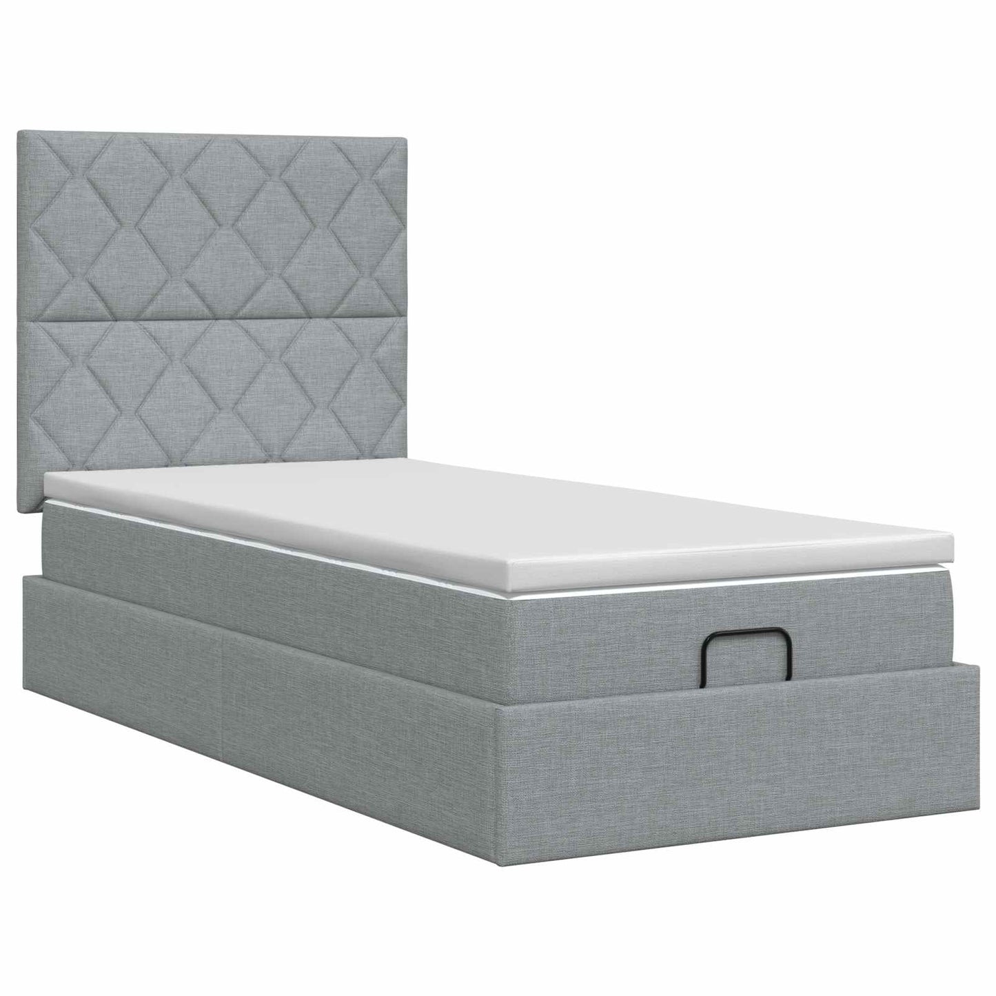 Ottoman bed met matras Lichtgrijs 80 x 200 cm Stof