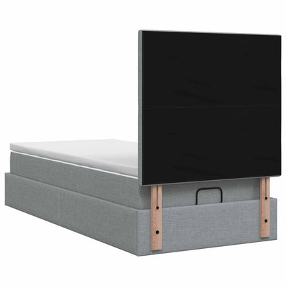Ottoman bed met matras Lichtgrijs 80 x 200 cm Stof