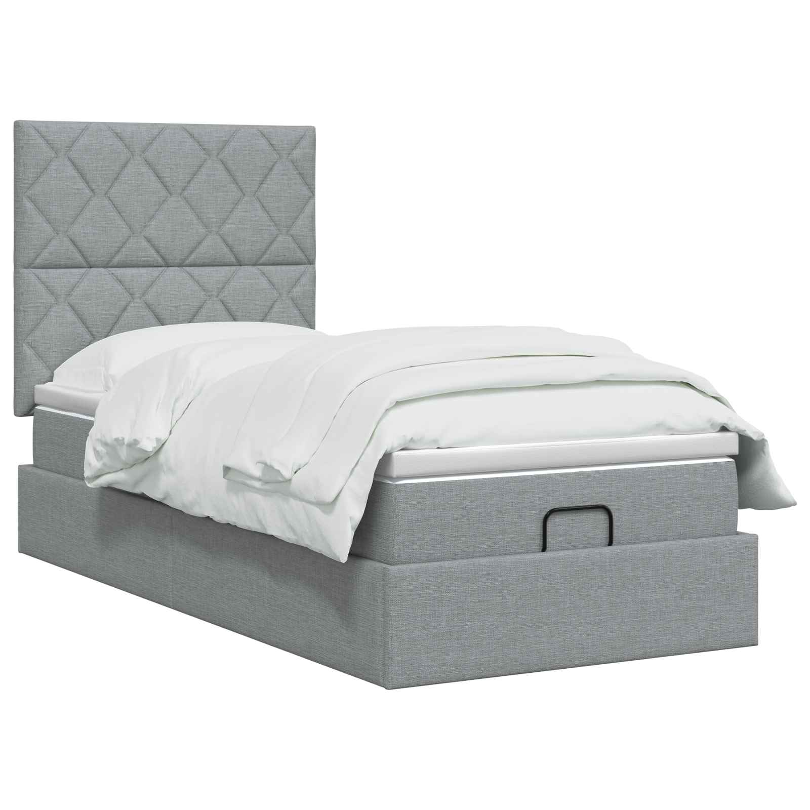 Ottoman bed met matras Lichtgrijs 80 x 200 cm Stof
