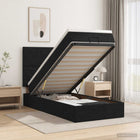 Ottoman bed 80x200 cm zwart stof