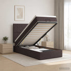 Ottoman bed met matras 80x200 cm donkerbruin