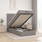 Ottoman bed 90x200 cm taupe stof met opbergruimte