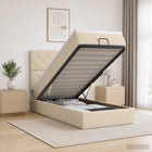 Ottoman bed met matras 90x190 cm crème