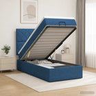 Ottoman bed met matras en LED 90x190 cm blauw