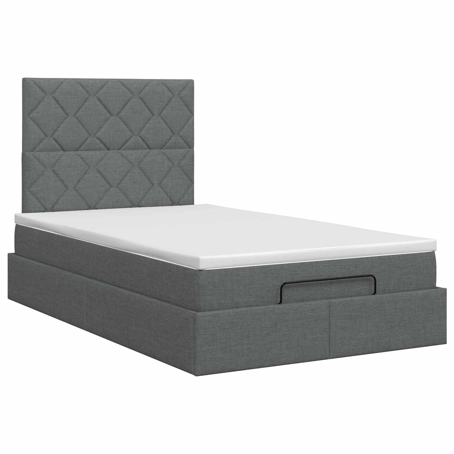 Ottoman bed met matras Donkergrijs 120 x 190 cm Stof