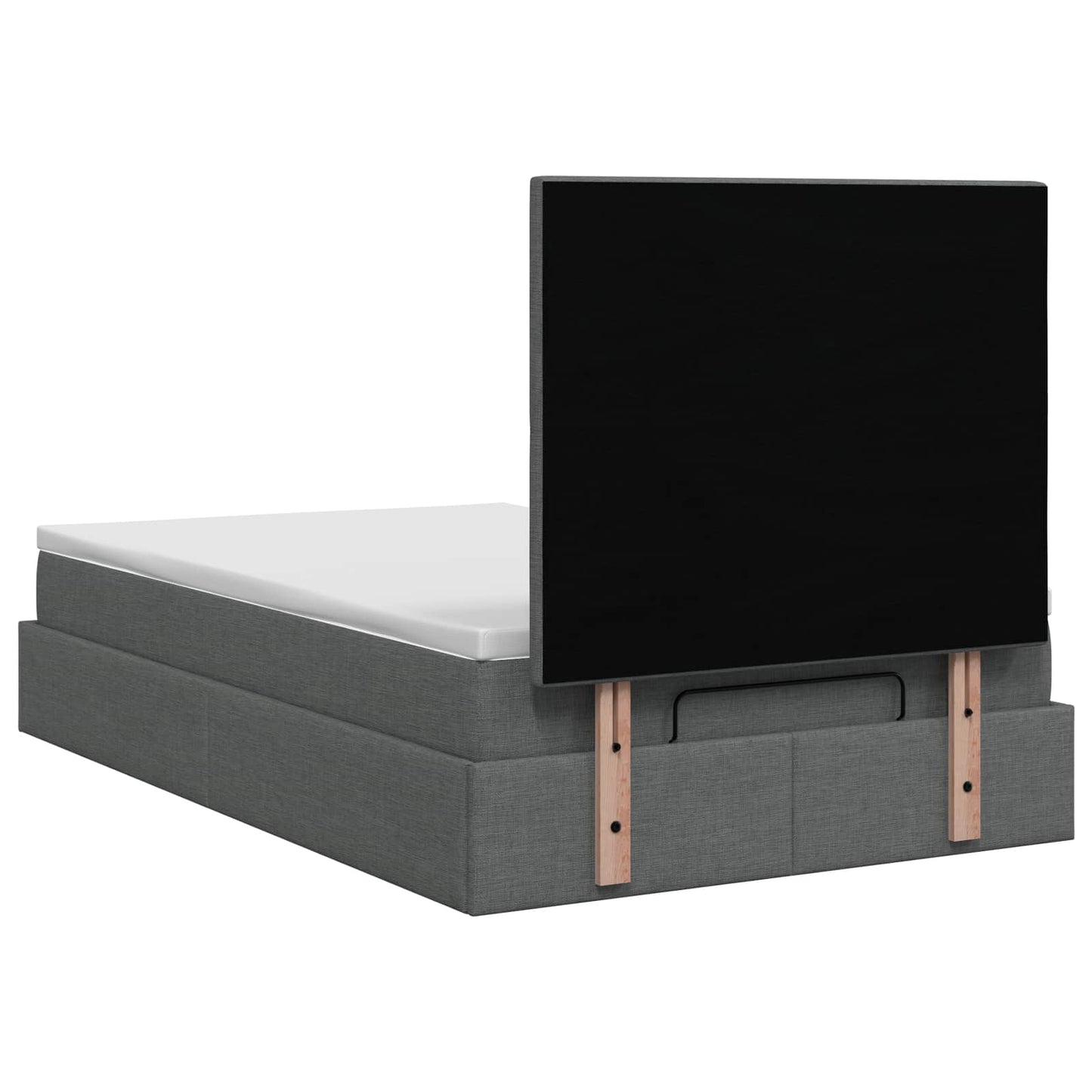 Ottoman bed met matras Donkergrijs 120 x 190 cm Stof