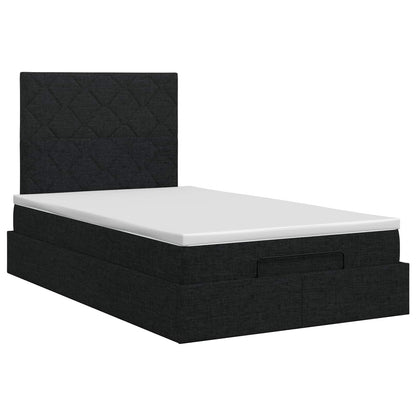 Ottoman bed met matras met hoofdeinde Zwart 120 x 190 cm Stof