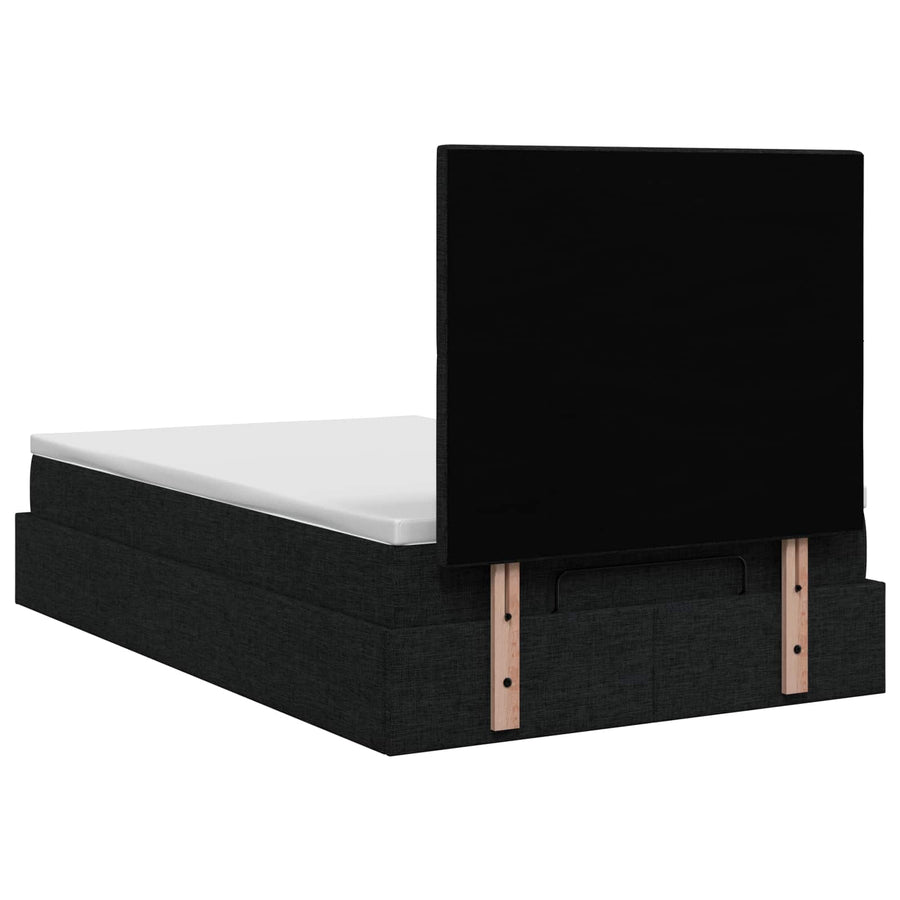 Ottoman bed met matras met hoofdeinde Zwart 120 x 190 cm Stof
