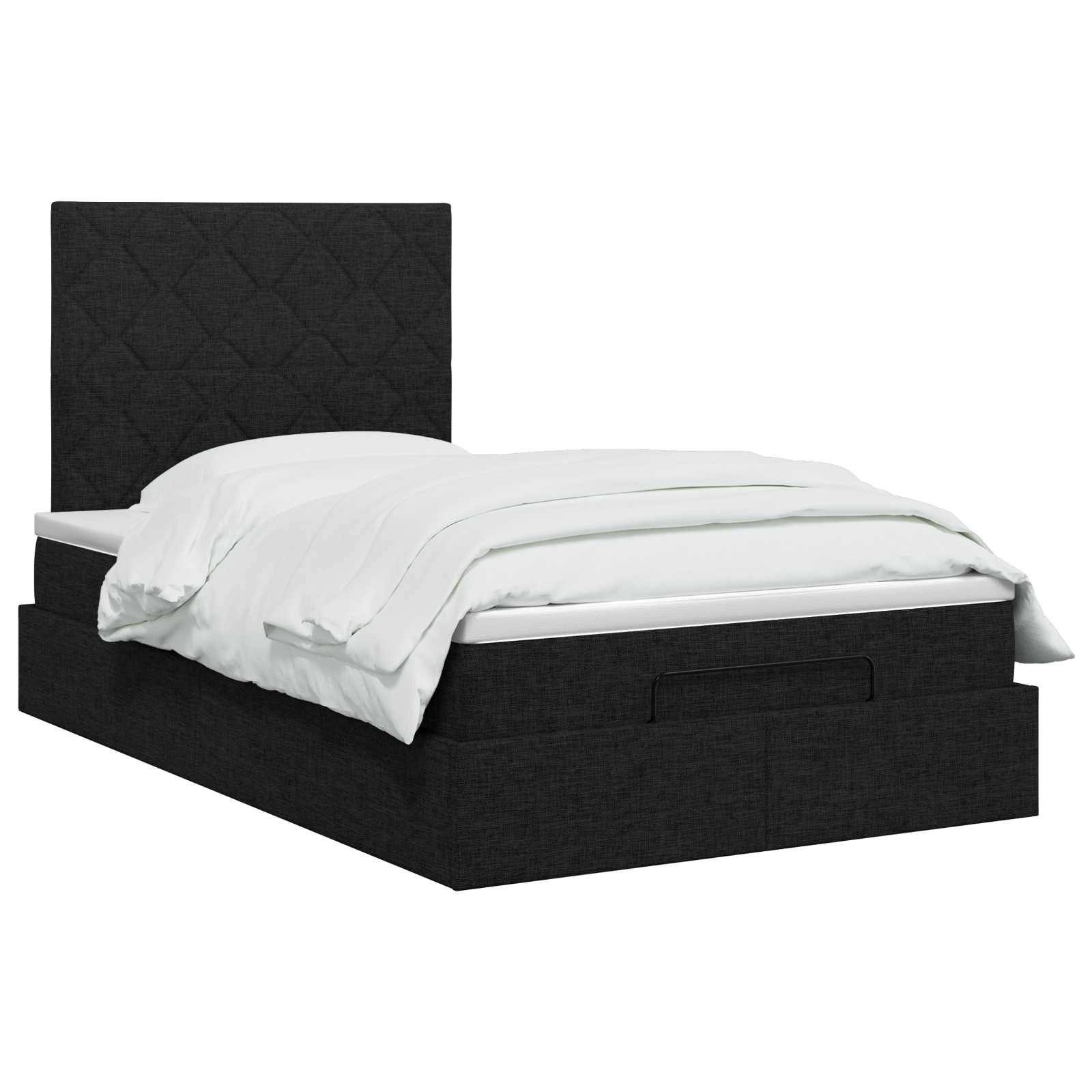 Ottoman bed met matras met hoofdeinde Zwart 120 x 190 cm Stof