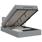 Ottoman bed met matras Lichtgrijs 120 x 200 cm Stof