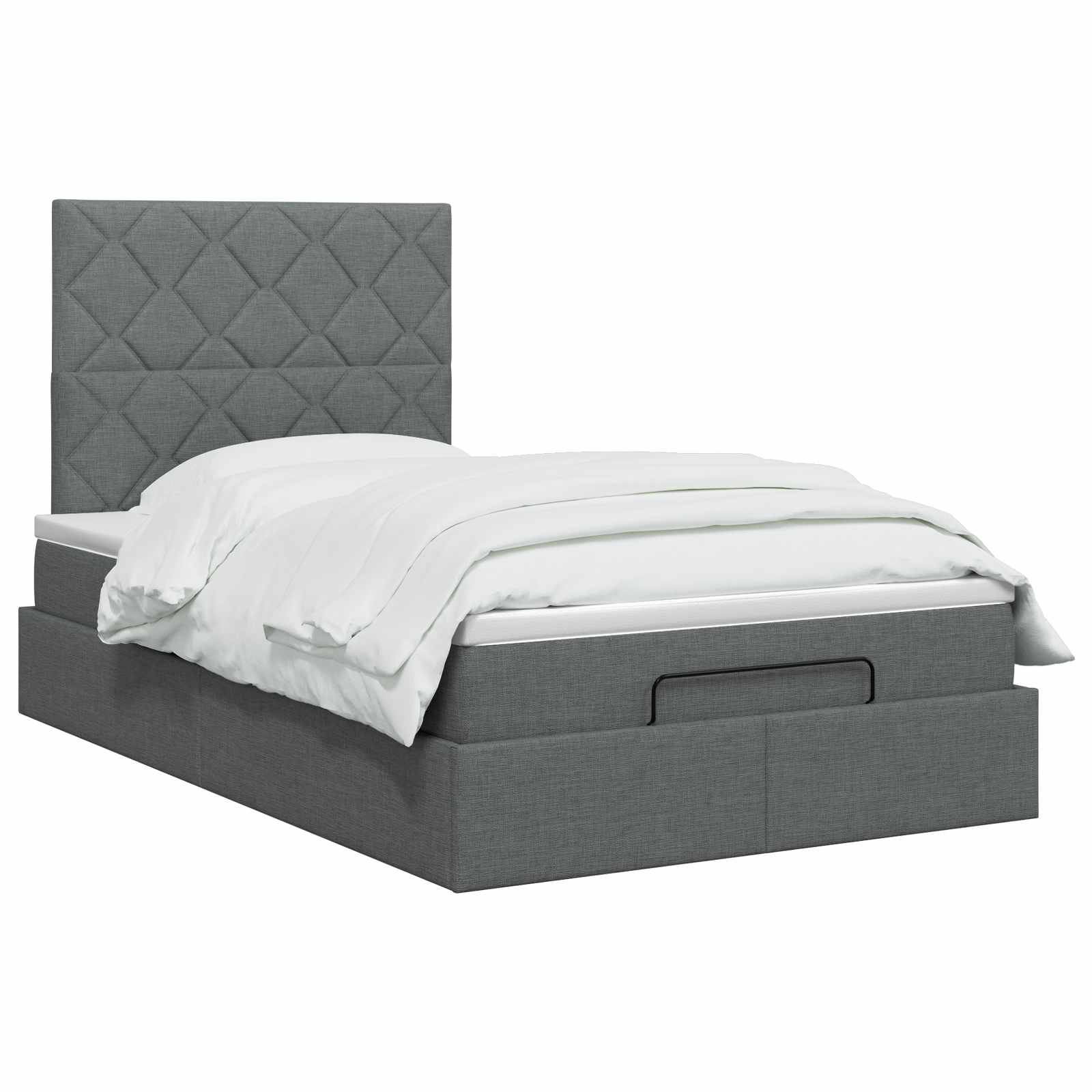 Ottoman bed met matras Donkergrijs 120 x 200 cm Stof