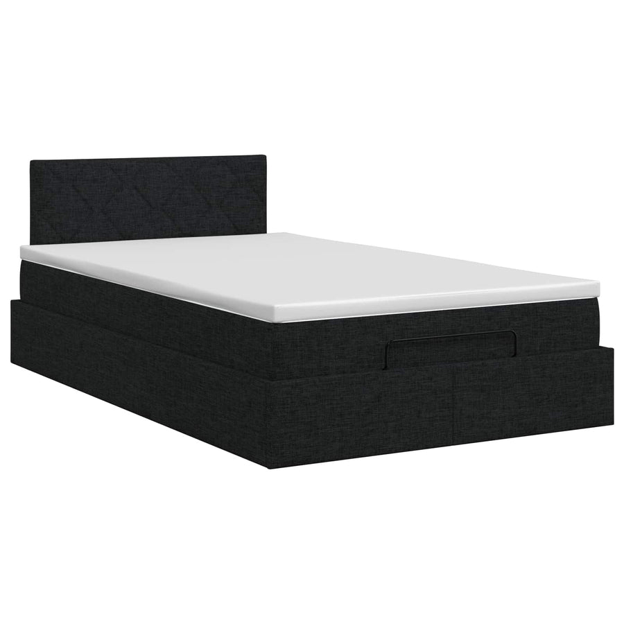 Ottoman bed met matras met hoofdeinde Zwart 120 x 200 cm Stof