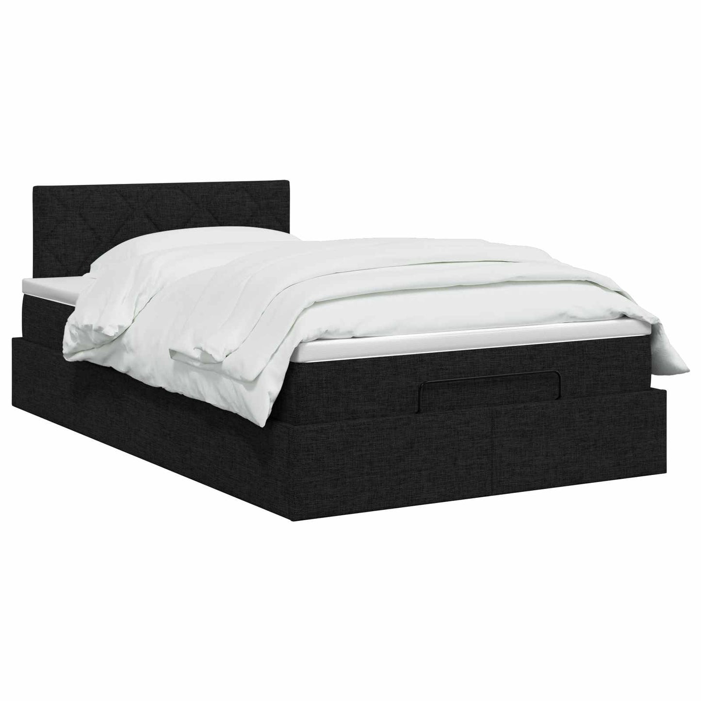 Ottoman bed met matras met hoofdeinde Zwart 120 x 200 cm Stof