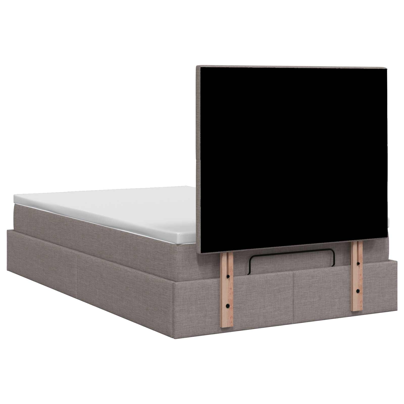 Ottoman bed met matras met hoofdeinde Taupe 120 x 200 cm Stof