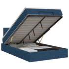 Ottoman bed met matras met hoofdeinde Blauw 120 x 200 cm Stof