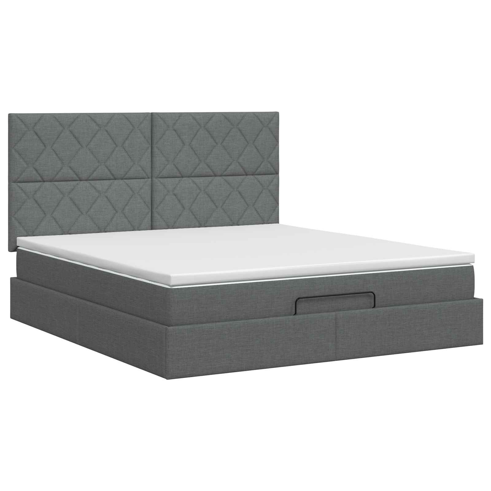 Ottoman bed met matras Donkergrijs 140 x 190 cm Stof