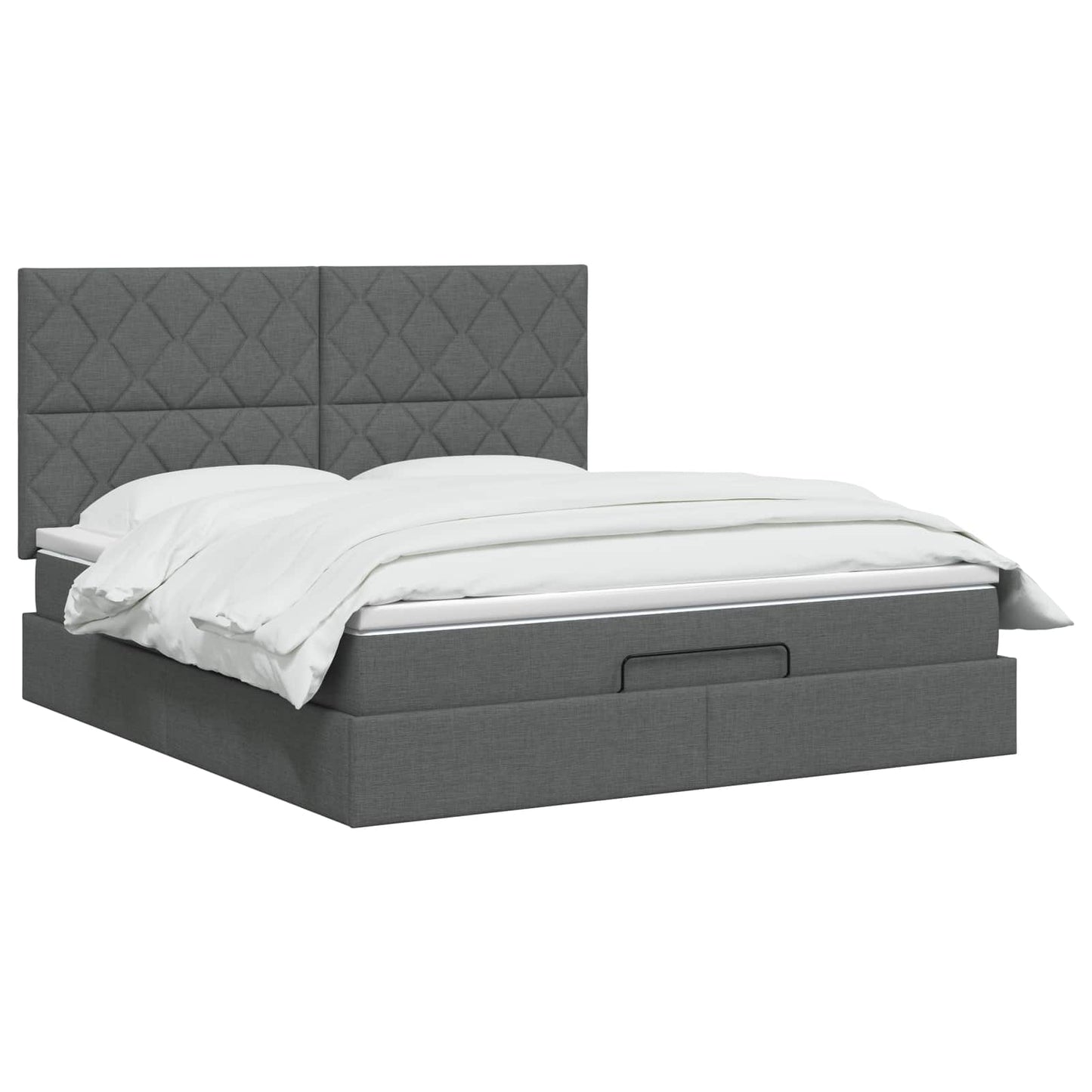 Ottoman bed met matras Donkergrijs 140 x 190 cm Stof