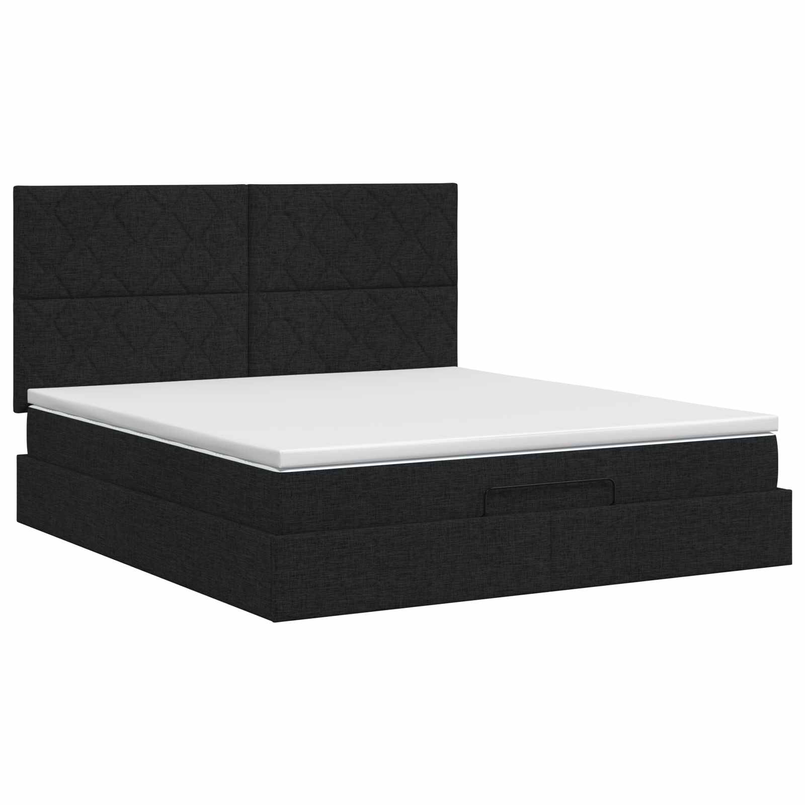 Ottoman bed met matras met hoofdeinde Zwart 140 x 190 cm Stof