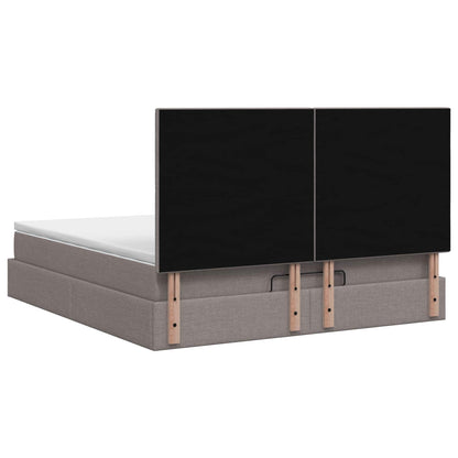 Ottoman bed met matras met hoofdeinde Taupe 140 x 190 cm Stof