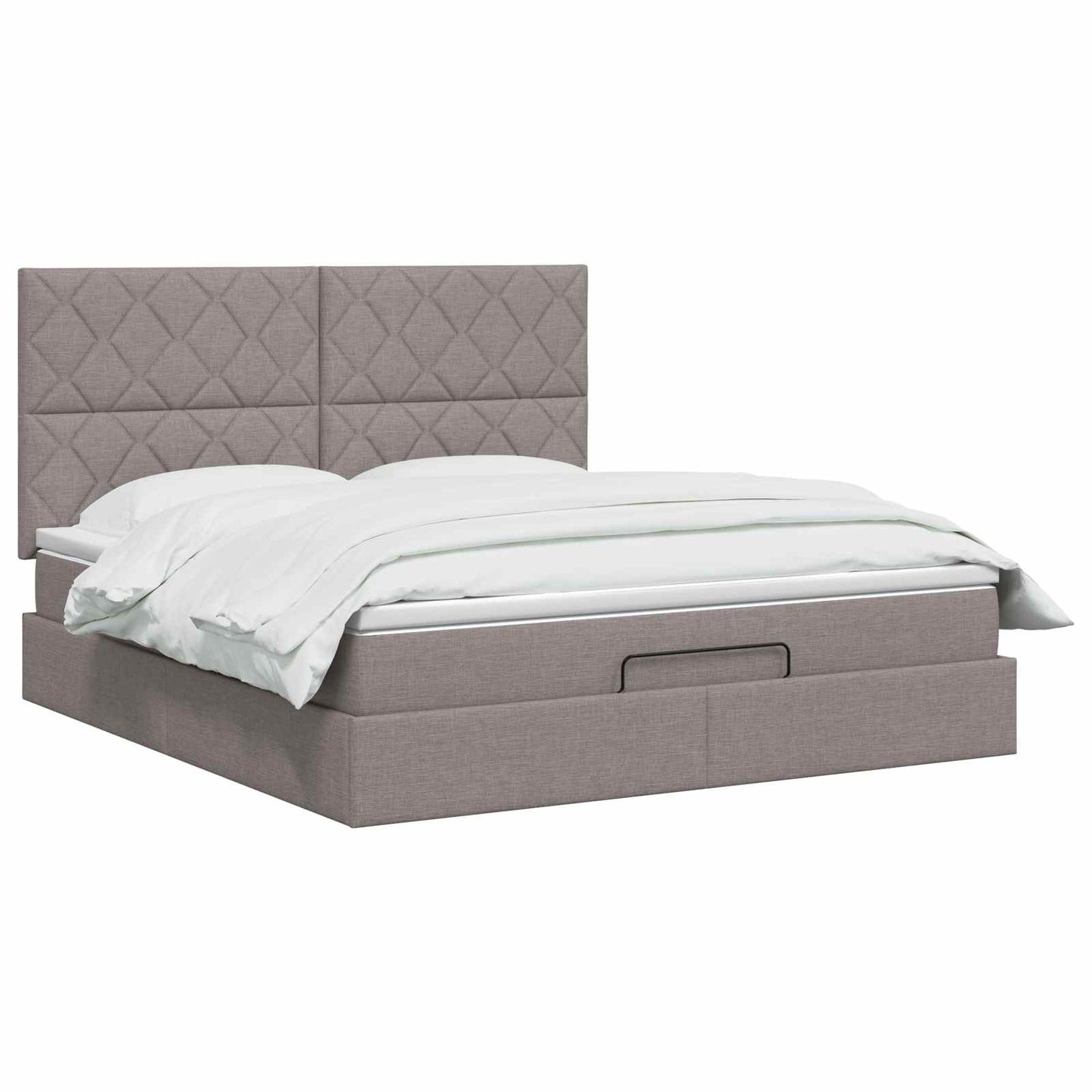 Ottoman bed met matras met hoofdeinde Taupe 140 x 190 cm Stof