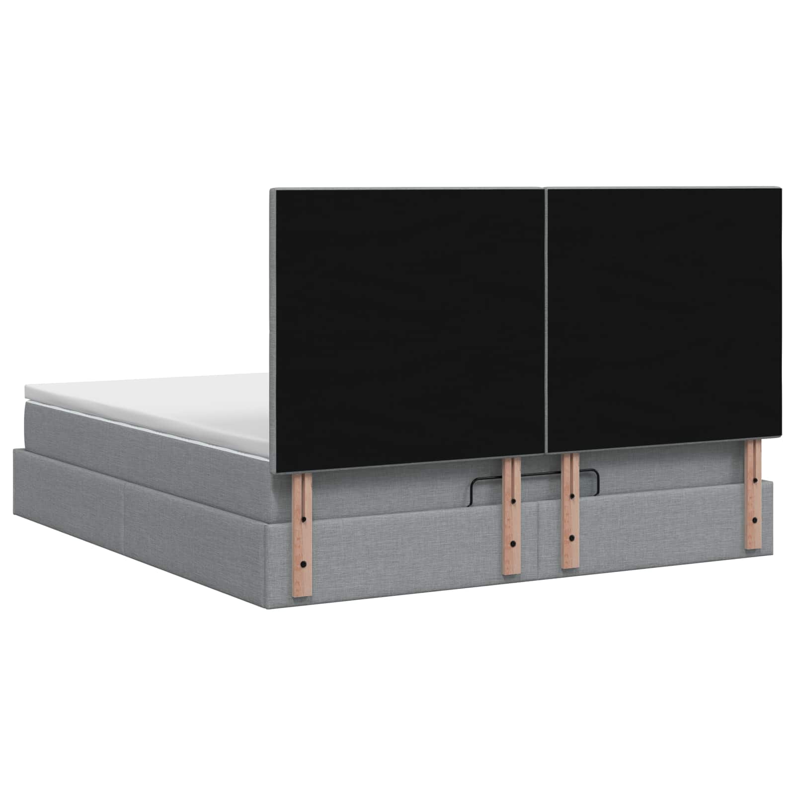 Ottoman bed met matras Lichtgrijs 140 x 200 cm Stof
