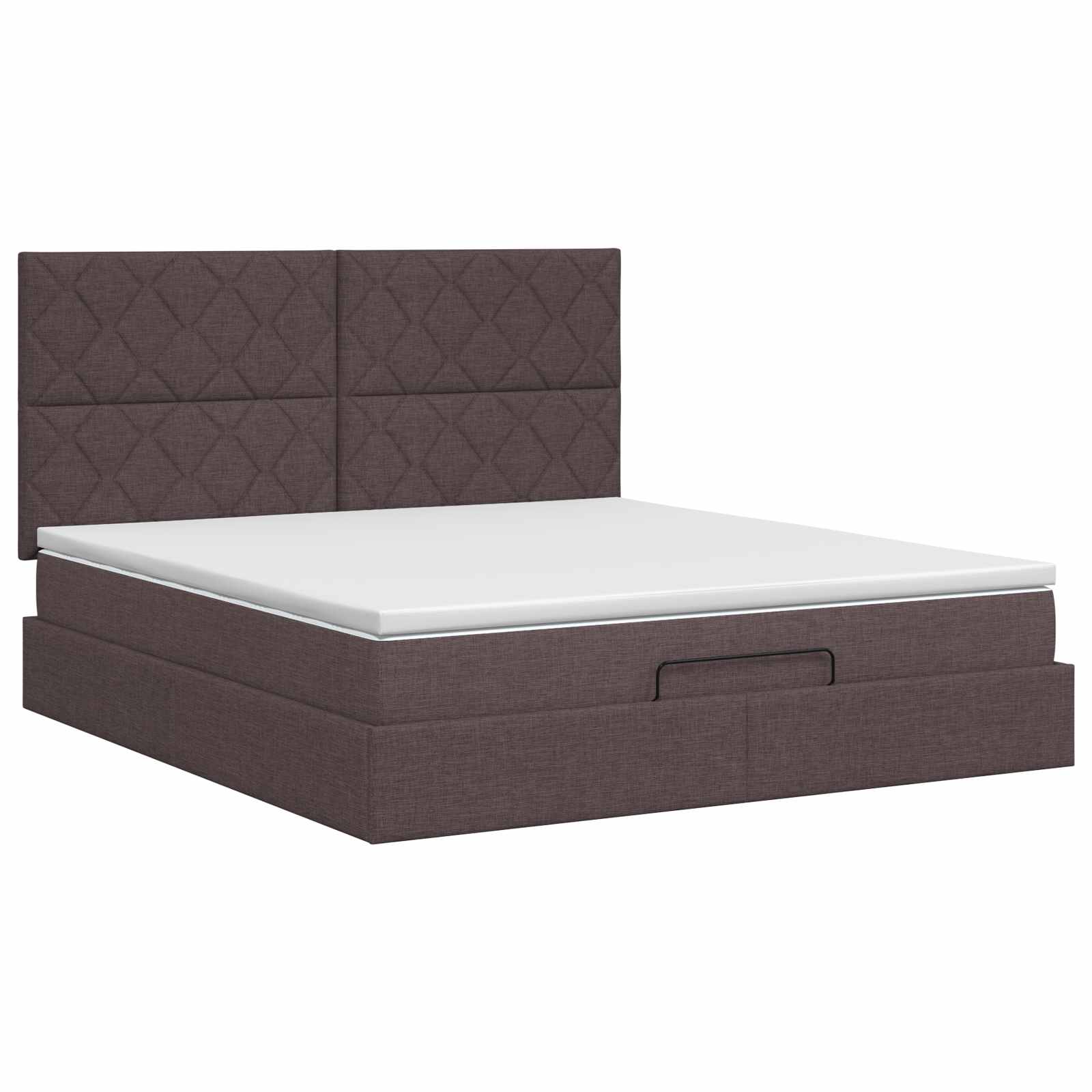 Ottoman bed met matras Donkerbruin 140 x 200 cm Stof