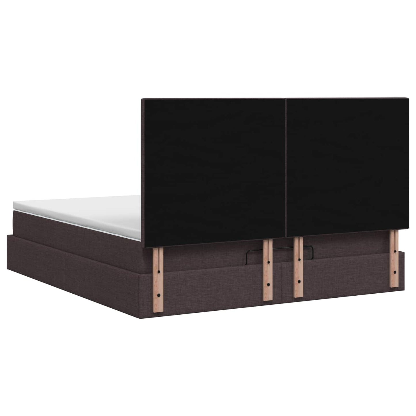 Ottoman bed met matras Donkerbruin 140 x 200 cm Stof