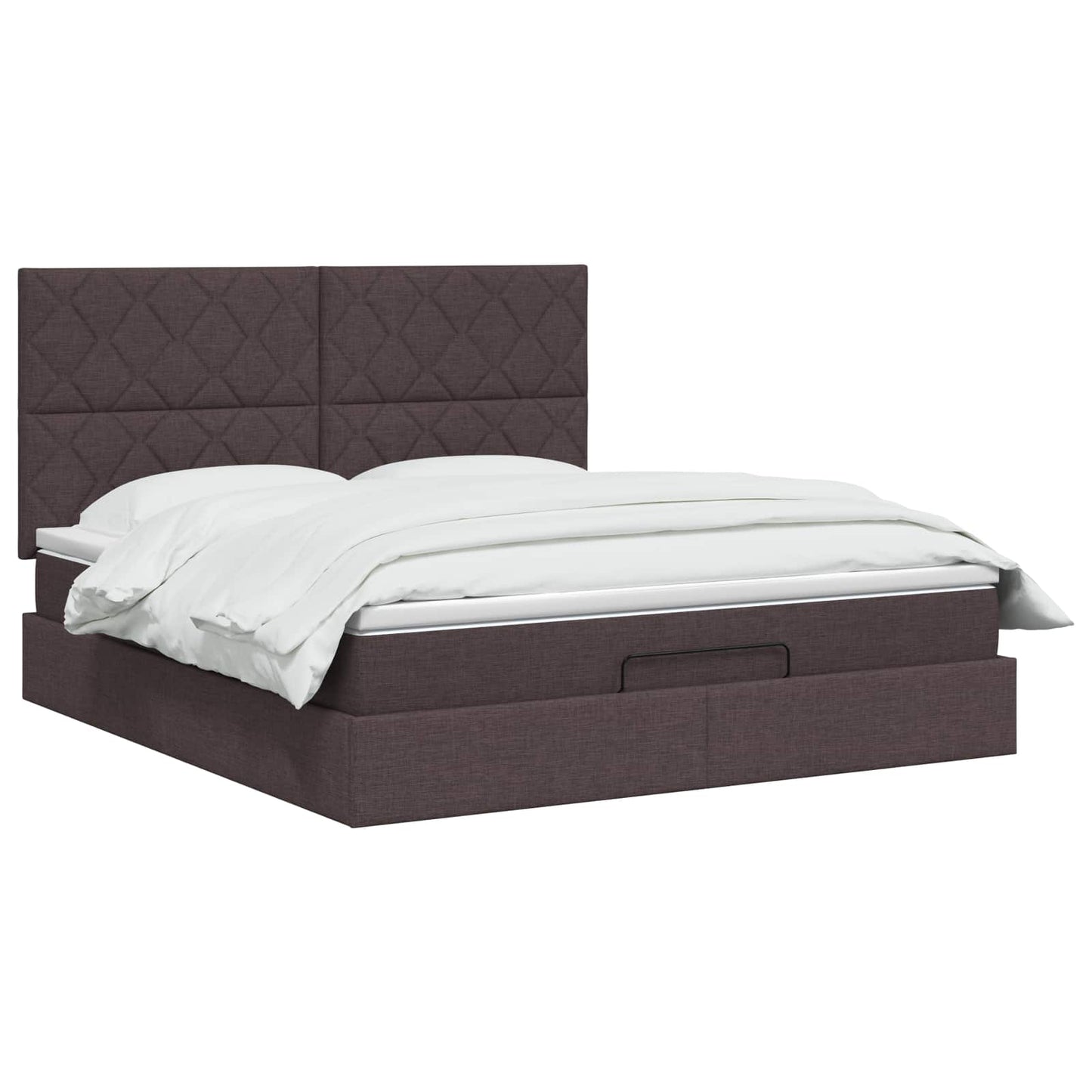 Ottoman bed met matras Donkerbruin 140 x 200 cm Stof
