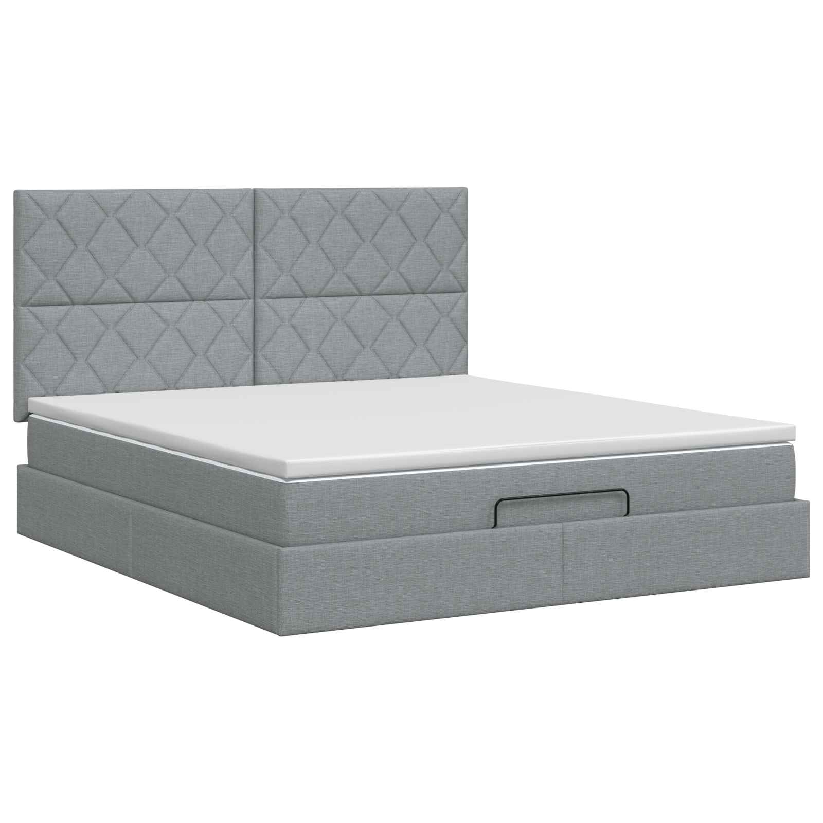 Ottoman bed met matras Lichtgrijs 160 x 200 cm Stof
