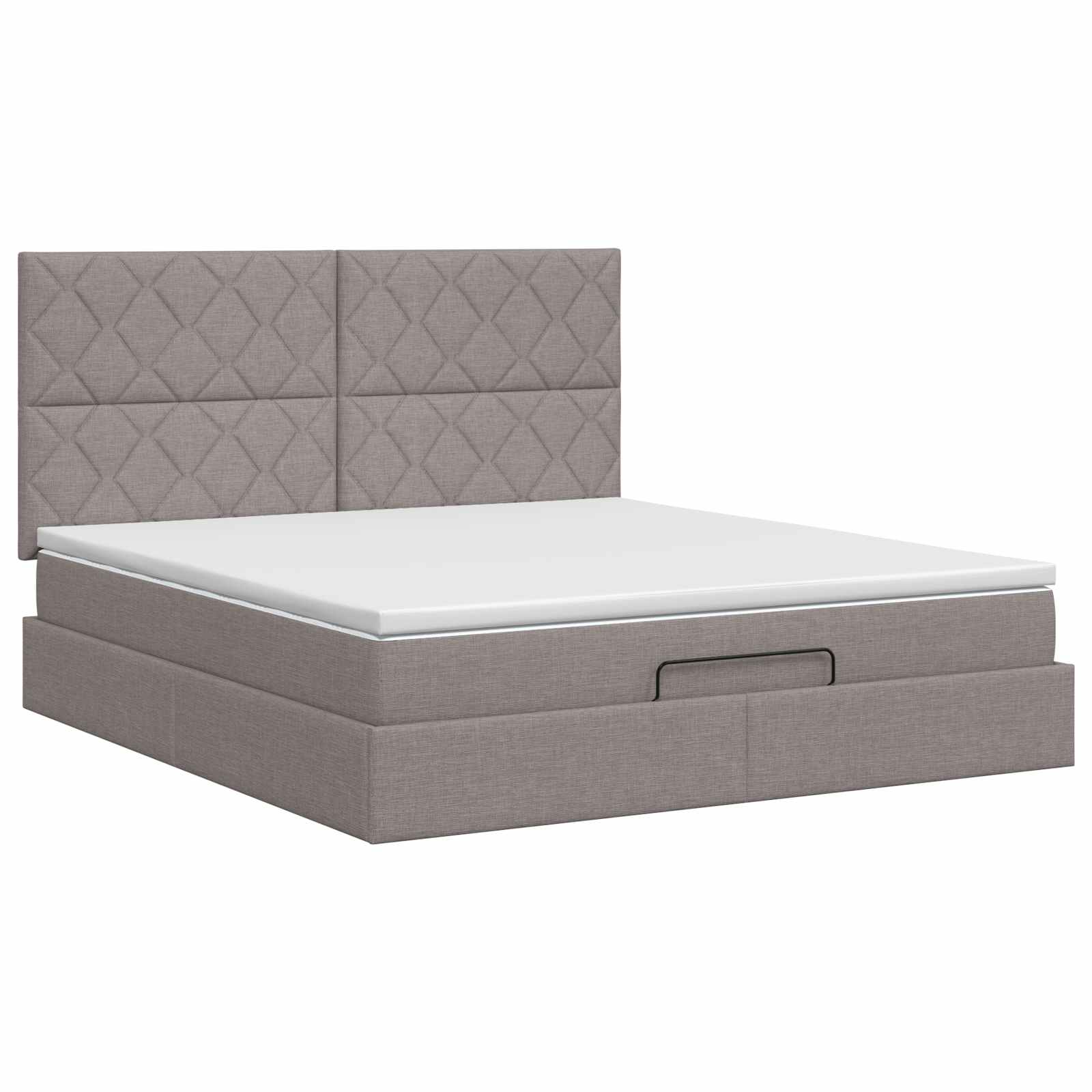 Ottoman bed met matras met hoofdeinde Taupe 180 x 200 cm Stof