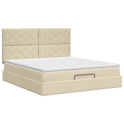 Ottoman bed met matras Crèmekleurig 180 x 200 cm Stof
