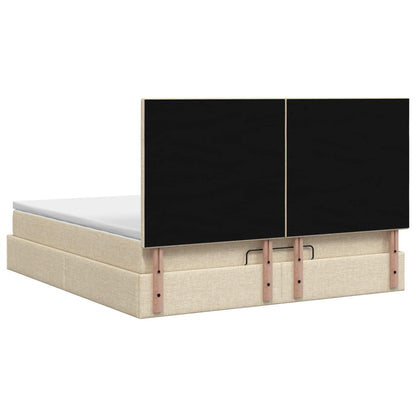 Ottoman bed met matras Crèmekleurig 180 x 200 cm Stof