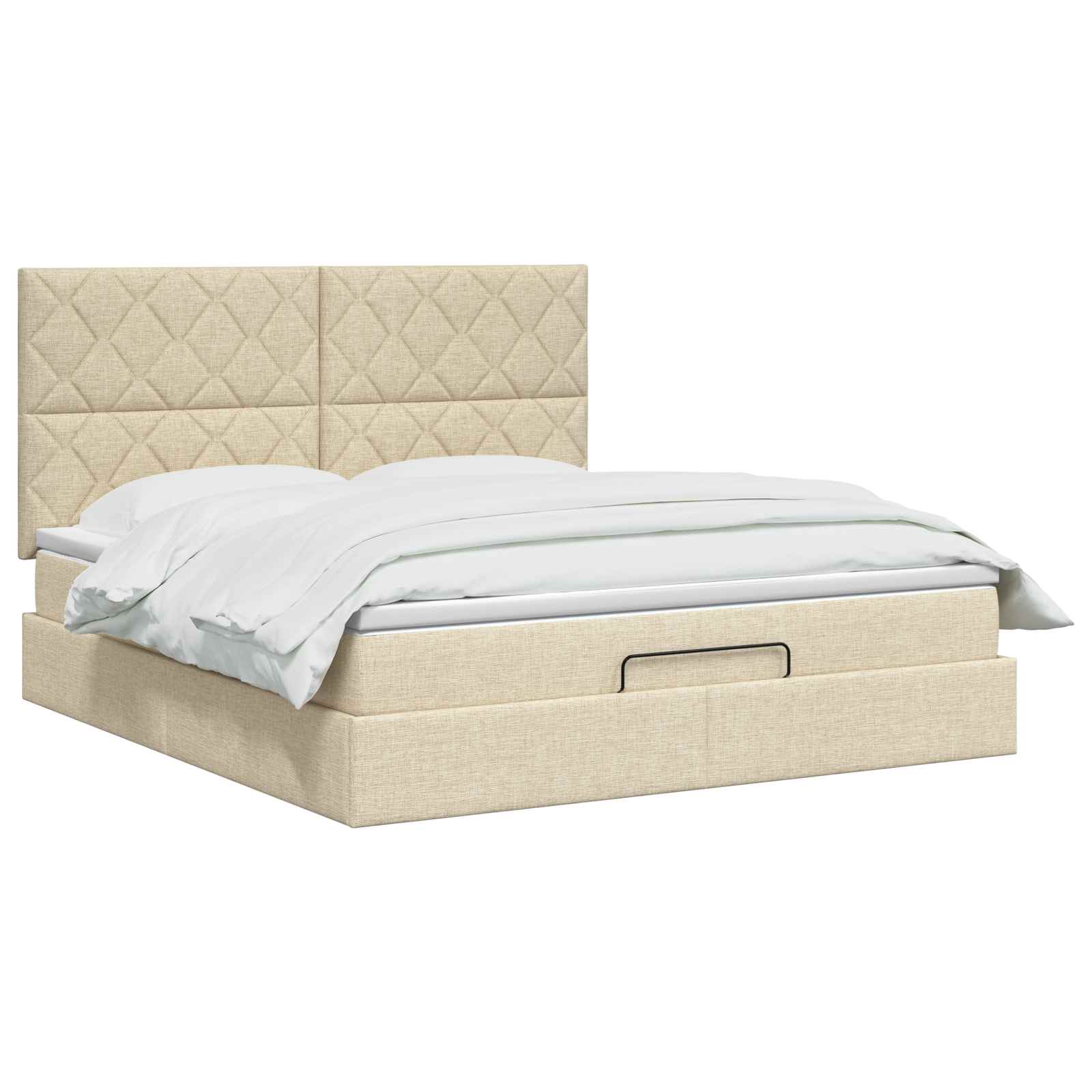 Ottoman bed met matras Crèmekleurig 180 x 200 cm Stof