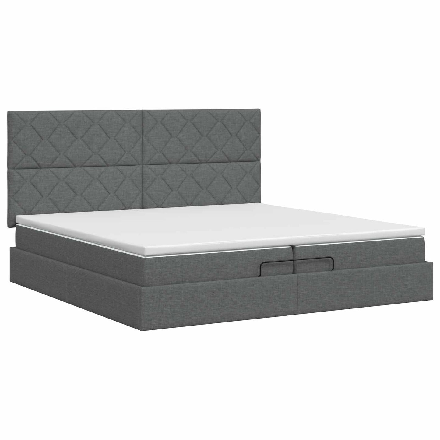 Ottoman bed met matras Donkergrijs 200 x 200 cm Stof