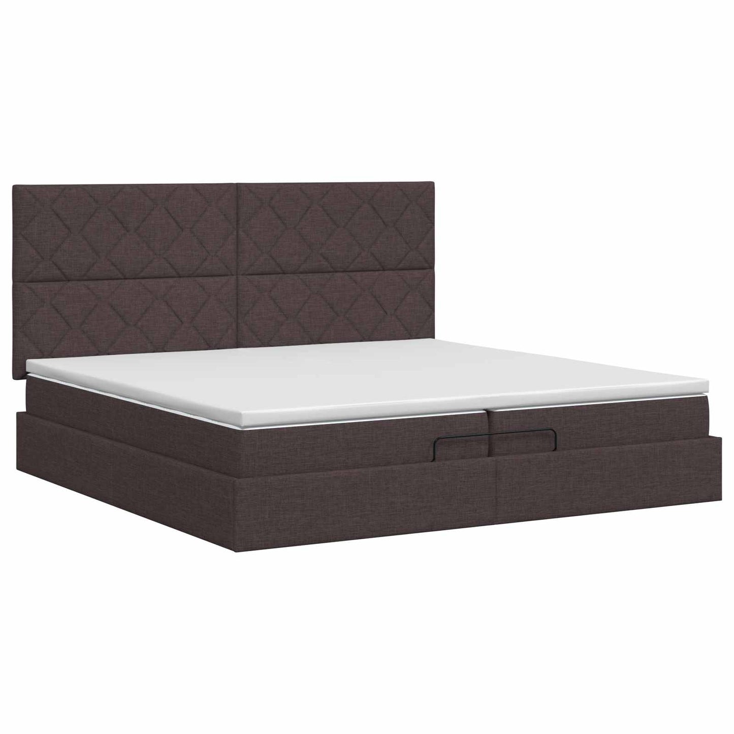 Ottoman bed met matras Donkerbruin 200 x 200 cm Stof