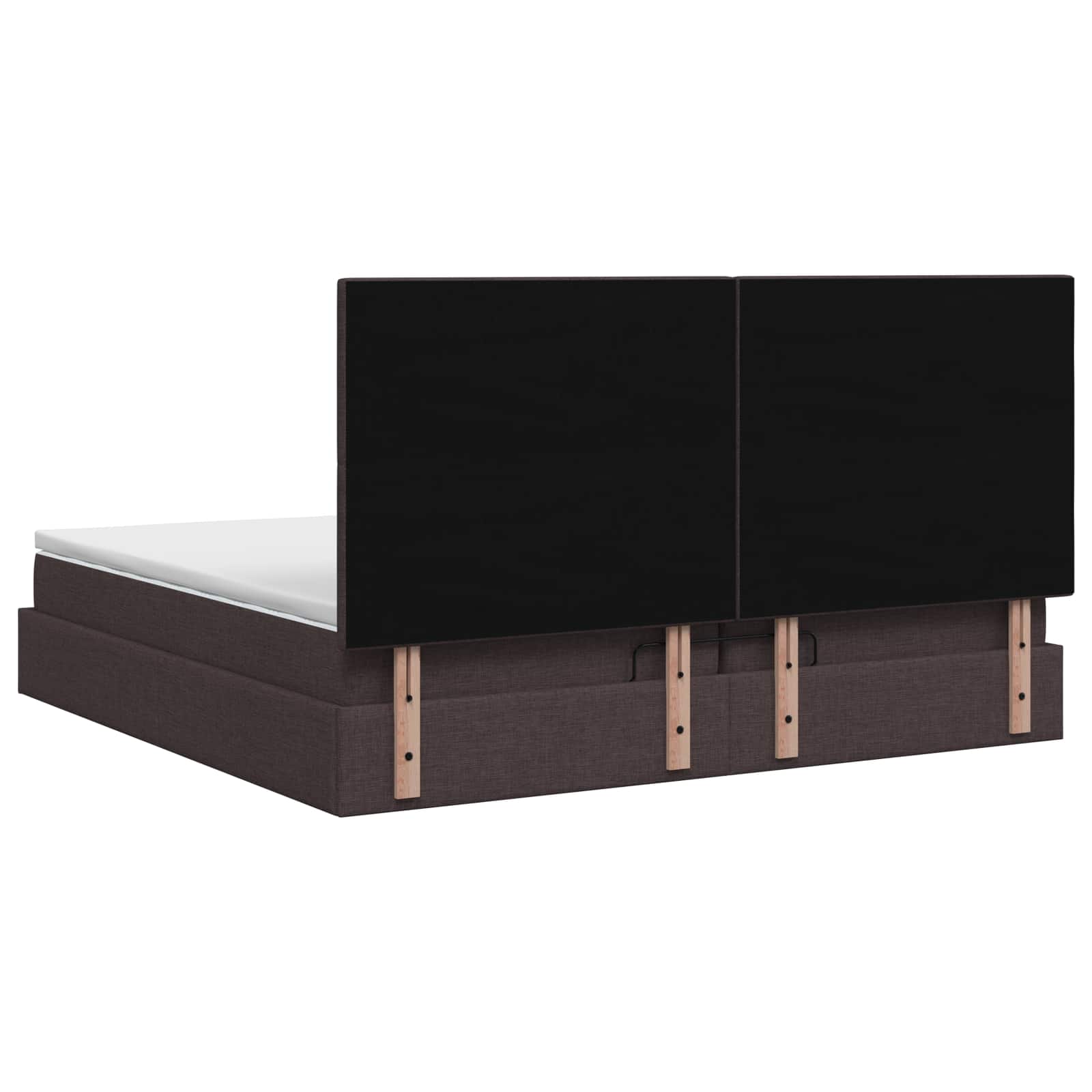 Ottoman bed met matras Donkerbruin 200 x 200 cm Stof