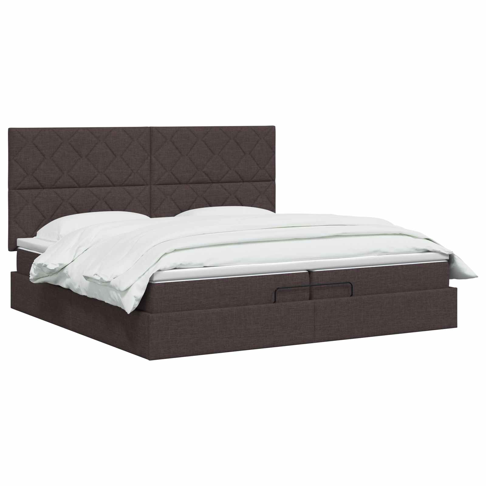 Ottoman bed met matras Donkerbruin 200 x 200 cm Stof